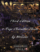 MrGone's Werewolf The Apocalypse Third Edition 2-Page Character Sheets