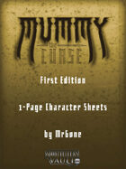 MrGone's Mummy The Curse First Edition 1-Page Character Sheets