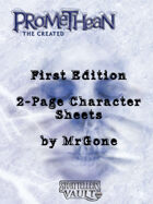 MrGone's Promethean The Created First Edition 2-Page Character Sheets
