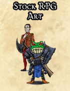 Stock Art - Halfling Merchant and Grippli Bodyguard