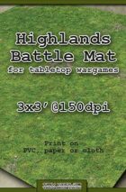 Wargames Battle Mat 3'x3' - Highlands (011c)