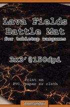 Wargames Battle Mat 3'x3' - Lava Fields (051c)