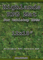 RPG Battle Mat 12"x18" - Highlands Grass