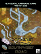 Hexagonal War Game Maps - Northeast Waterway Southwest Road