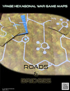1 Page Hexagonal War Game Maps - Roads and Bridges