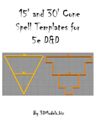 15' and 30' Cone Spell Templates for 5e D&D