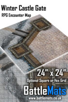 Winter Castle Gate 24" x 24" RPG Encounter Map
