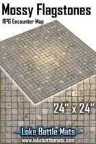 Mossy Dungeon Flagstones 24" x 24" RPG Encounter Map