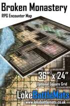 Broken Monastery 36" x 24" RPG Encounter Map