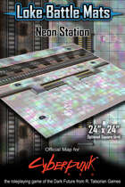 Neon Station 24" x 24" RPG Encounter Map