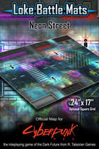 Neon Street 24" x 17" Cyberpunk RED Battle Map