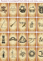 Ancient Lenormand 36 Card deck with numbers and Italian text