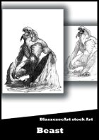 BlaszczecArt Stock Art: Beast 1 B&W