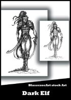 BlaszczecArt Stock Art: Dark Elf B&W