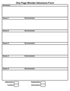 One Page Wonders Adventure Worksheet