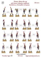The 4-th linear regiment. 3rd battalion. Grenadier company. France (1809-1811 year)