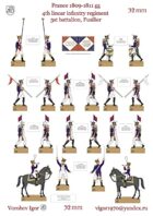 The banner and the commander of the 3st battalion of the 4th infantry line regiment. France (1809-1811 year)