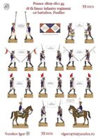 18-th linear infantry regiment. Chief of the 1st battalion. The banner of the battalion