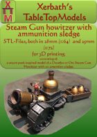 Steam Gun Howitzer with ammunition sledge