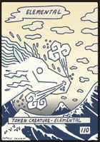 Blue Modern Elemental Token - Black Border