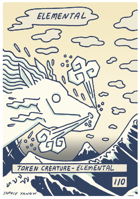 Blue Modern Elemental Token - White Border