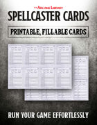 Combat Cards: Fillable Spellcaster Cards (5E)