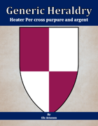 Generic Heraldry: Heater Per cross purpure and argent