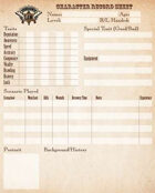 Gunman’s Law Character Record Card