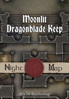 40x30 Battlemap - Moonlit Dragonblade Keep