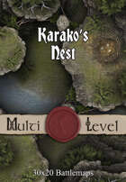 30x20 Multi-Level Battlemap - Karako’s Nest