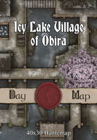 40x30 Battlemap - Icy Lake Village of Obira