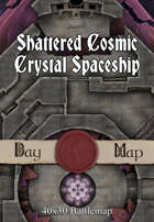 40x30 Battlemap - Shattered Cosmic Crystal Spaceship