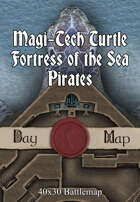 40x30 Battlemap - Magi-Tech Turtle Fortress of the Sea Pirates