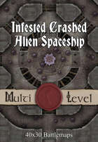 40x30 Multi-Level Battlemap - Infested Crashed Alien Spaceship