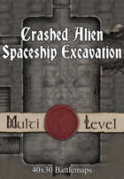 40x30 Multi-Level Battlemap - Crashed Alien Spaceship Excavation