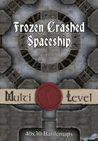 40x30 Multi-Level Battlemap - Frozen Crashed Spaceship