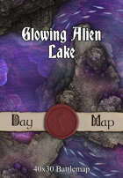 40x30 Battlemap - Glowing Alien Lake