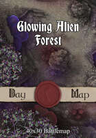 40x30 Battlemap - Glowing Alien Forest