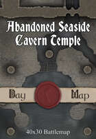 40x30 Battlemap - Abandoned Seaside Cavern Temple