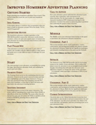 Improved Homebrew Adventure Planning