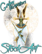 Basic Fantasy Stock Art - Egyptian God (three-quarter body)
