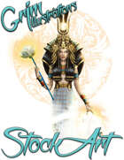 Basic Fantasy Stock Art - Egyptian Goddess (three-quarter body)