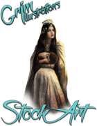 Basic Fantasy Stock Art - Queen #1 (elf, seated with baby)