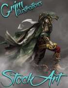 Premium Fantasy Stock Art - Warrior #8 (black dragonborn)