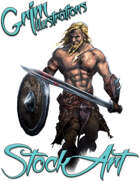 Basic Fantasy Stock Art - Barbarian #3 (human three-quarter body)