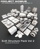 3D Printable Scifi Structures Pack Vol 2