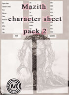 Mazith character sheet pack 2