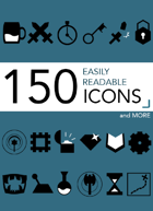 150+ Easily Readable Icons