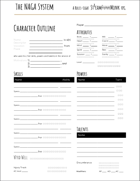 The NAGA System - Character Record Sheet