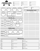 Arkelon Chronicles - Feuilles de Personnage